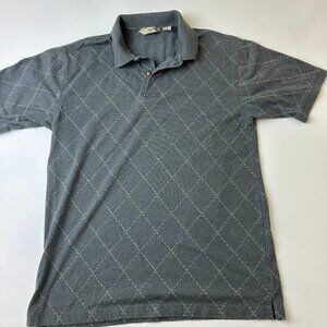 Basic Equipment Polo Shirt Mens Medium Diamond Pattern Short Sleeve Casual Golf